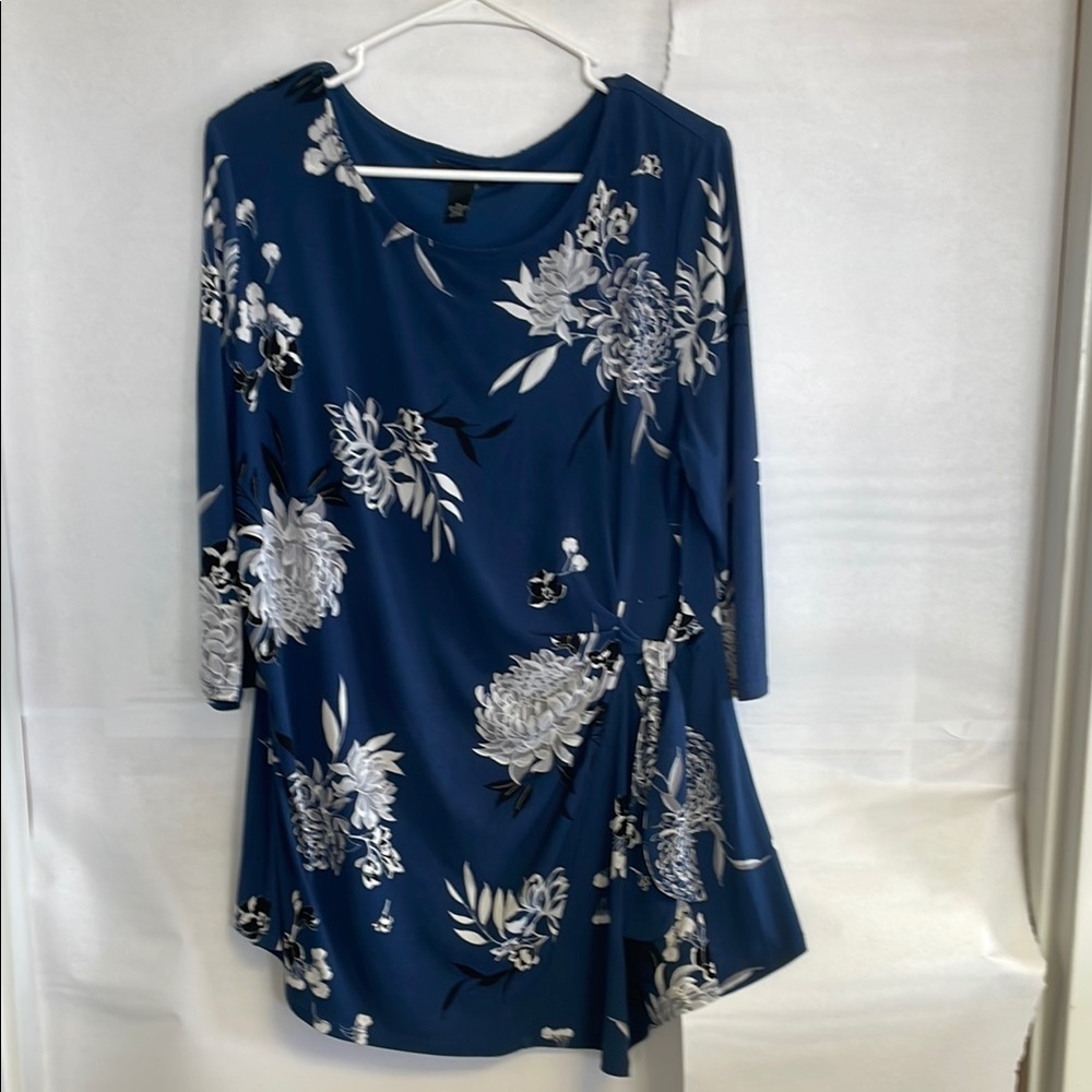 Alfani Blue Floral Blouse